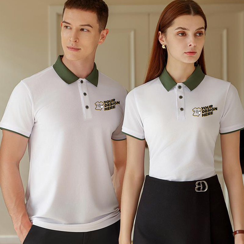Embroidery Uniforms - เสื้อโปโลบล็อคสี - พิมพ์โลโก้ฟรี งานปักแบบกําหนดเอง ดีไซน์ไม่จํากัดเพศ ชุดทีม