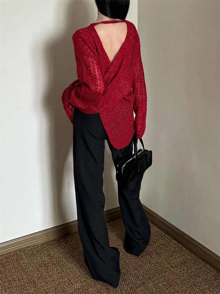 Embroidery Fashion - Y2K เสื้อยืดผู้หญิงถักแบบซีทรู, เสื้อครอปหลวมๆ สไตล์วินเทจแบบเซ็กซี่