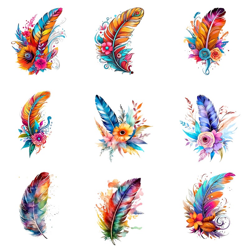 แผ่นปะลายขนนกหลากสีสไตล์โบฮีเม - Embroidery Patch บทวิจารณ์และราคา