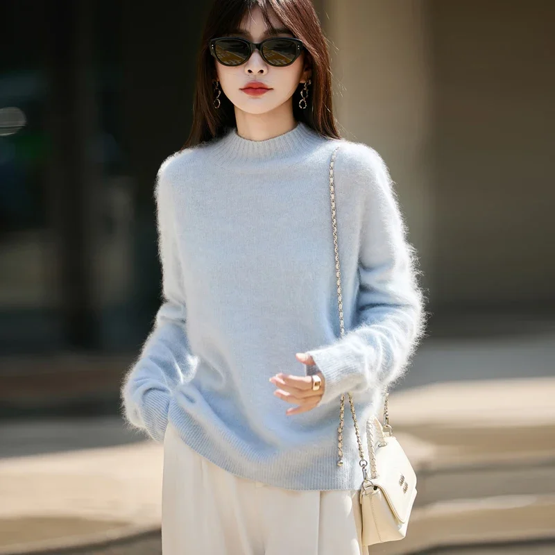 เสื้อสเวตเตอร์คอสูงขนฟูสำหรับผ - Embroidery Fashion บทวิจารณ์และราคา