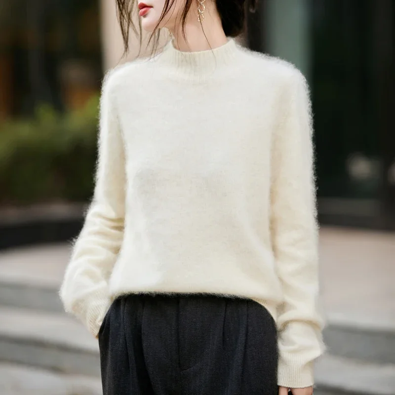 เสื้อสเวตเตอร์คอสูงขนฟูสำหรับผ - Embroidery Fashion บทวิจารณ์และราคา