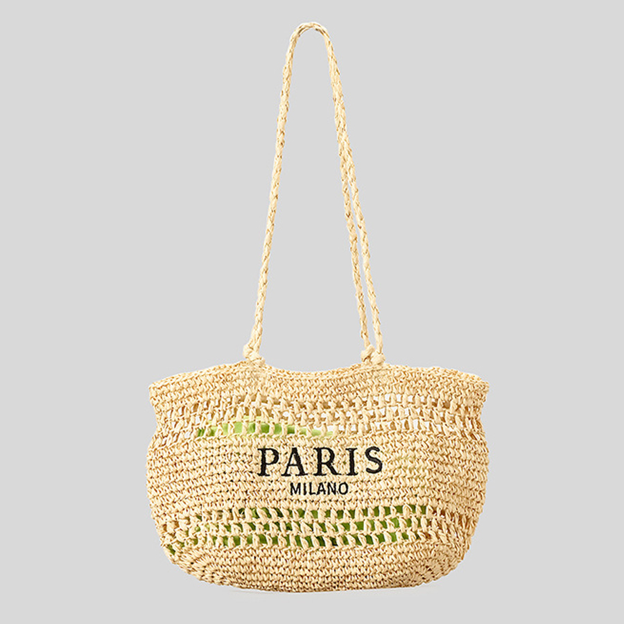Casual Hollow Straw Tote กระเป - Embroidery Bali บทวิจารณ์และราคา