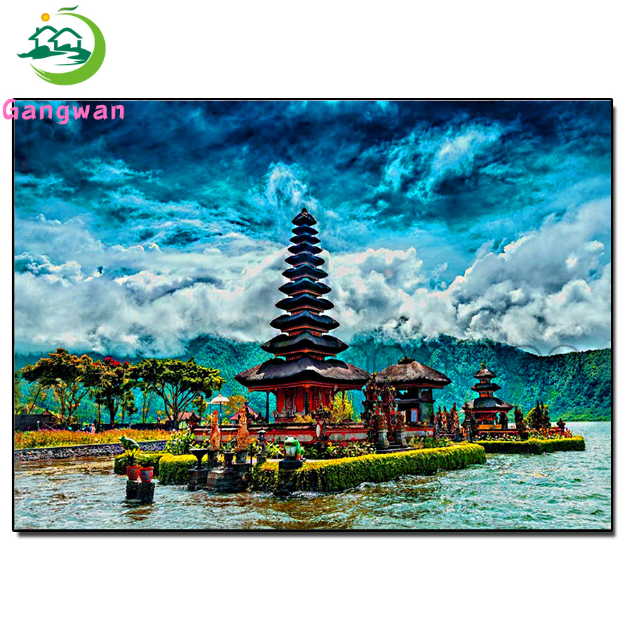 ภาพวิวอาคารที่สวยงามด้วยเม็ดเพ - Embroidery Bali บทวิจารณ์และราคา