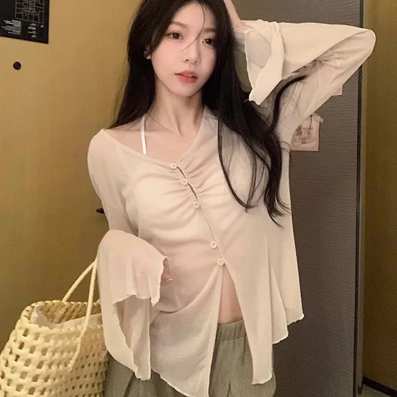 เสื้อเชิ้ตแขนบานโปร่ง - เสื้อเ - Embroidery Fashion บทวิจารณ์และราคา