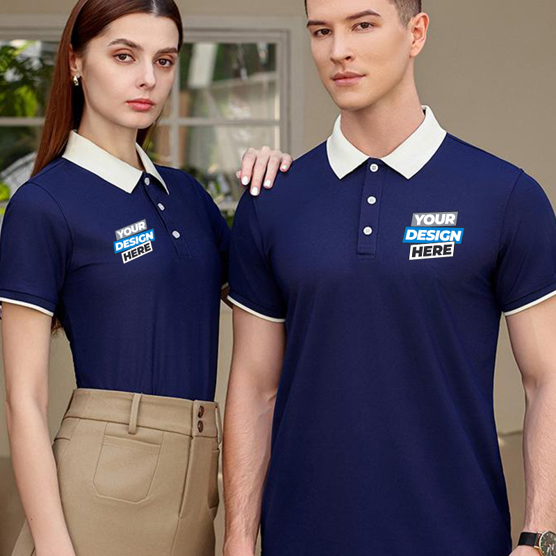 เสื้อโปโลบล็อคสี - พิมพ์โลโก้ฟ - Embroidery Uniforms บทวิจารณ์และราคา