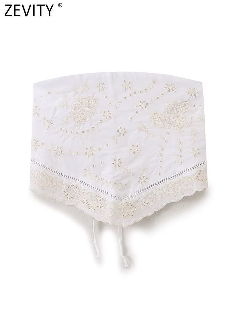 Zevity เสื้อเกาะอกปักลายเซ็กซี - Embroidery Online บทวิจารณ์และราคา