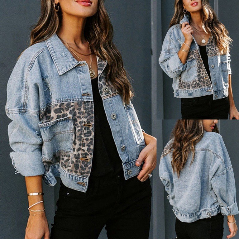 เสือดาวเย็บ DENIM แจ็คเก็ตผู้ห - Embroidery Online บทวิจารณ์และราคา