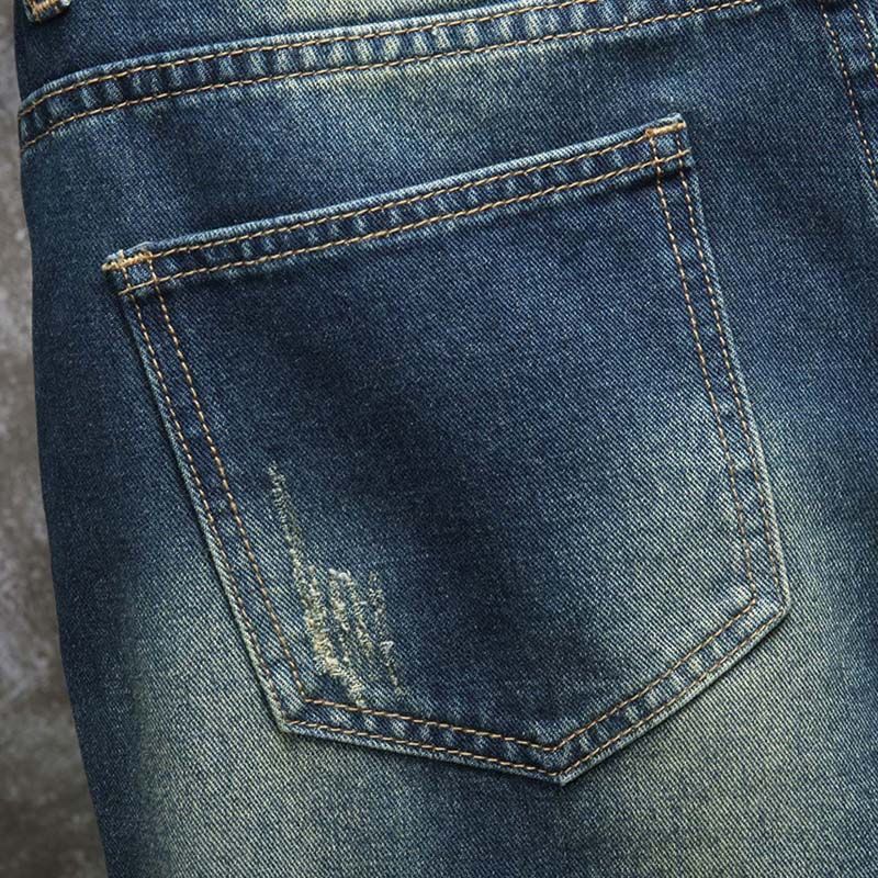 กางเกงยีนส์ขาสั้นผู้ชายสไตล์ยุ - Embroidery Patch บทวิจารณ์และราคา